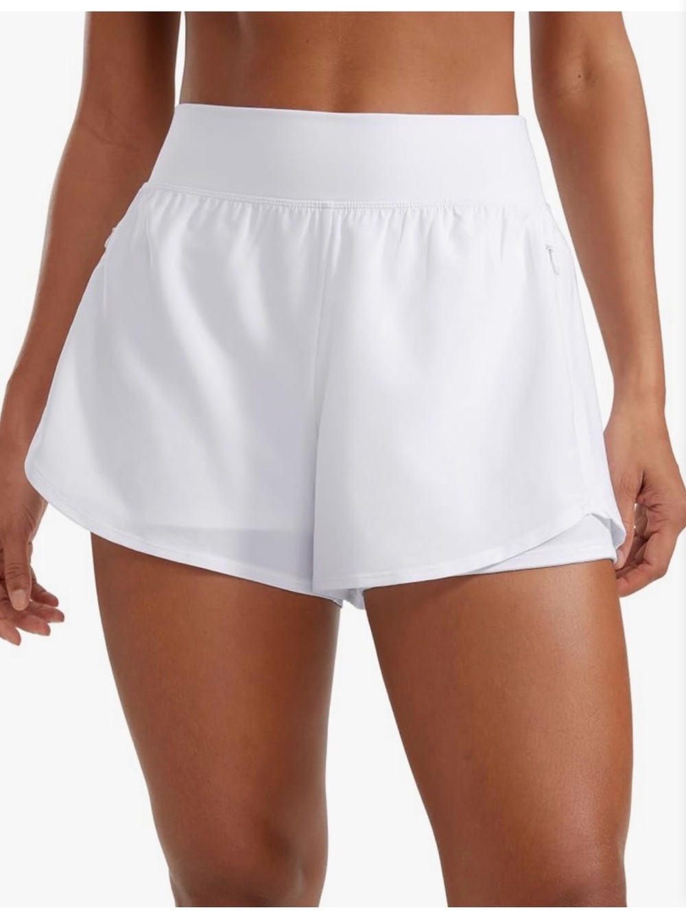 CRZ YOGA 2 in 1 Double Layer Running Shorts 3" High Waisted